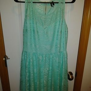Cute Light Teal Lace Dress